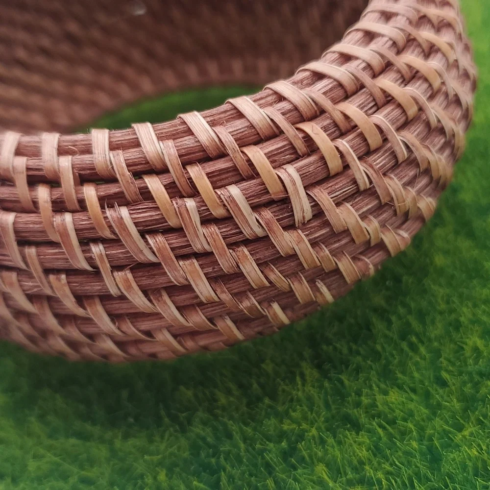 Woven‎ Basket Brown Bangle Bracelet Overflow